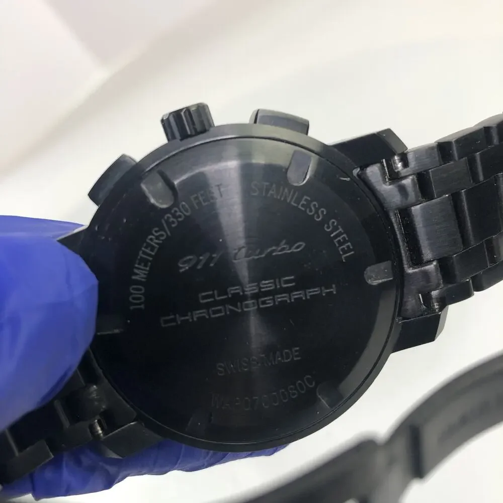 Rare Porsche Design 911 Turbo S Classic Chronograph Watch Black Limited Edition